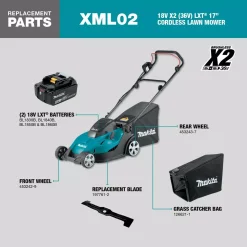 Best Sale 😍 Lawn Mowers Makita 17 In. 18-Volt X2 (36-Volt) LXT Lithium-Ion Battery Cordless Walk Behind Push Lawn Mower (Tool Only) 🥰 -Outdoors Sales unnamed file 1405