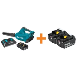 Promo π Leaf Blowers Makita 18-Volt X2 (36-Volt) LXT Lithium-Ion Brushless Cordless Blower Kit W/(2) 18V 5.0Ah Batteries And BONUS 5.0Ah Battery 2Pk π₯