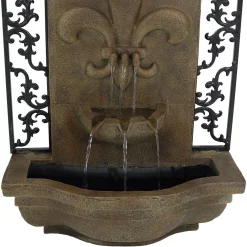 Brand new 🧨 Outdoor Decor Sunnydaze Decor French Lily Resin Florentine Stone Solar Outdoor Wall Fountain 🥰 -Outdoors Sales unnamed file 195