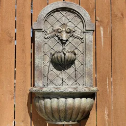 Budget 💯 Outdoor Decor Sunnydaze Decor Venetian Resin Florentine Stone Solar-On-Demand Outdoor Wall Fountain ✨ -Outdoors Sales unnamed file 206