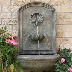 Hot Sale ⭐ Outdoor Decor Sunnydaze Decor Seaside Resin Florentine Stone Solar Outdoor Wall Fountain 🧨 -Outdoors Sales unnamed file 244