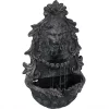 New 🧨 Outdoor Decor Sunnydaze Decor 30 In. Stoic Courage Lion Head Solar Wall Fountain – Battery Backup 🧨