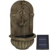 Budget ⭐ Outdoor Decor Sunnydaze Decor Florence Resin Florentine Stone Finish Solar Outdoor Wall Fountain 😉