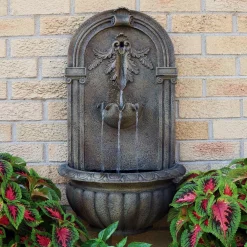 Hot Sale 🎁 Outdoor Decor Sunnydaze Decor Florence Resin Florentine Stone Solar-On-Demand Outdoor Wall Fountain ✨ -Outdoors Sales unnamed file 372