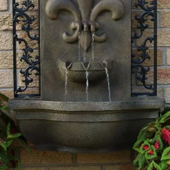Outlet 🥰 Outdoor Decor Sunnydaze Decor French Lily Florentine Stone Electric Powered Outdoor Wall Fountain 😀 -Outdoors Sales unnamed file 446