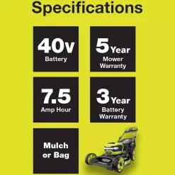 Flash Sale 🧨 Lawn Mowers RYOBI 21 In. 40-Volt Lithium-Ion Brushless Cordless Walk Behind Self-Propelled Mower With 7.5 Ah Battery/Charger Included 🛒 -Outdoors Sales unnamed file 600