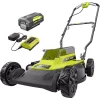 Promo 😉 Lawn Mowers RYOBI 18 In. 40-Volt 2-in-1 Lithium-Ion Cordless Battery Walk Behind Push Mower 4.0 Ah Battery/Charger Included 🎉