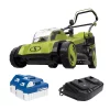 Buy 👏 Lawn Mowers Sun Joe 17 In. 48-Volt ION+ Cordless Electric Walk Behind Push Lawn Mower Kit With 2 X 4.0 Ah Batteries Plus Charger 🛒