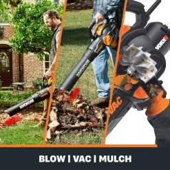 Flash Sale 😍 Leaf Blowers Worx 70 MPH 620 CFM 12-Amp Electric 3-in-1 Blower/Mulcher/Yard Vacuum Handheld Trivac With Shoulder Strap 👍 -Outdoors Sales unnamed file 100