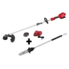 Discount 😍 Trimmers Milwaukee M18 FUEL 18-Volt Lithium-Ion Brushless Cordless String Trimmer Kit With M18 FUEL 10 In. Pole Saw Attachment 👍