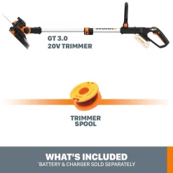 New 😀 Trimmers Worx POWER SHARE 20-Volt 12-in Cordless Grass Trimmer/Edger, Wheeled Edging, Command Feed (Bare Tool) 🧨 -Outdoors Sales unnamed file 1453