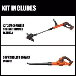 New 🤩 Trimmers BLACK+DECKER 12 In. 20V MAX Lithium-Ion Cordless String Trimmer With (1) 3.0Ah Battery, (1) 2.0Ah Battery, Charger And Bonus Sweeper ❤️ -Outdoors Sales unnamed file 1879