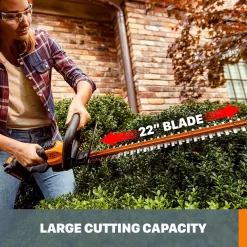 Outlet ⌛ Trimmers Worx POWER SHARE 20-Volt Li-Ion 22 In. Electric Cordless Hedge Trimmer, 3/4 In. Cutting Capacity (Tool-Only) 🎁 -Outdoors Sales unnamed file 2144