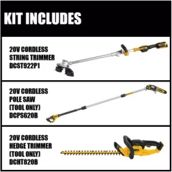 Deals 🧨 Trimmers DEWALT 14 In. 20V MAX Cordless Brushless String Trimmer W/ Bonus 8 In. 20V Pole Saw & 22 In. 20V Hedge Trimmer (Tools Only) ✨ -Outdoors Sales unnamed file 2468