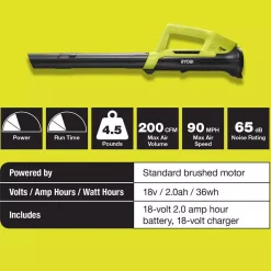 Buy 🥰 Leaf Blowers RYOBI Reconditioned ONE+ 90 MPH 200 CFM 18-Volt Lithium-Ion Cordless Leaf Blower – 2.0 Ah Battery And Charger Included ⌛ -Outdoors Sales unnamed file 249
