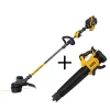 Best Sale 👏 Trimmers DEWALT 15 In. 60V MAX Cordless FLEXVOLT Brushless String Grass Trimmer With Bonus Bare Cordless Handheld Blower Included 🌟