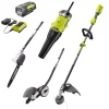 Promo 💯 Trimmers RYOBI 40-Volt X Lithium-Ion Expand-It Kit With String Trimmer/Edger/Pole Saw/Blower, 4.0 Ah Battery And Charger Included ❤️