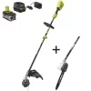 Coupon ❤️ Trimmers RYOBI ONE+ 18-Volt Cordless Attachment Capable Brushless String Trimmer And Pruner, 4.0 Ah Battery And Charger Included 🔥