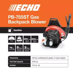 Outlet 🌟 Leaf Blowers ECHO 233 MPH 651 CFM 63.3cc Gas 2-Stroke Cycle 🎒 Backpack Leaf Blower With Tube Throttle 🥰 -Outdoors Sales unnamed file 574